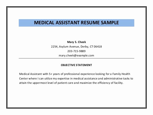 Medical assistant Resume Objective
