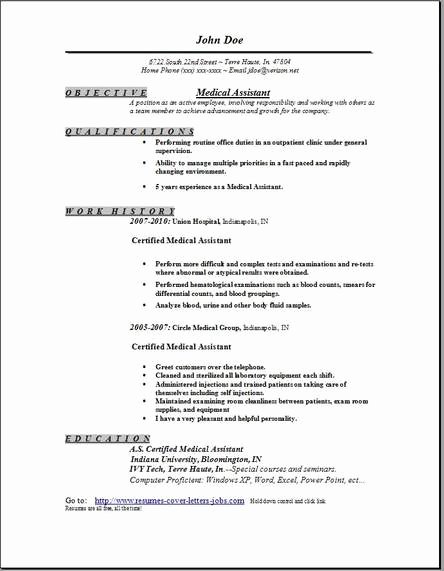Medical assistant Resume Occupational Examples Samples