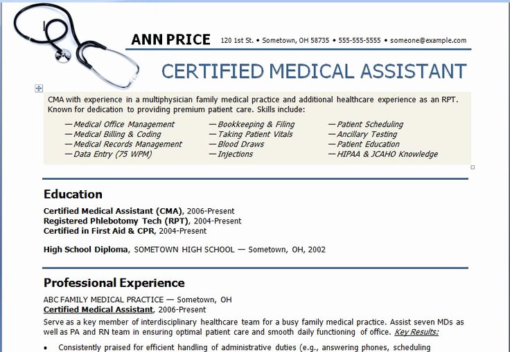 Medical assistant Resume Template