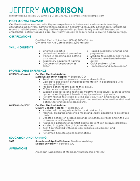 Medical assistant Resume Template