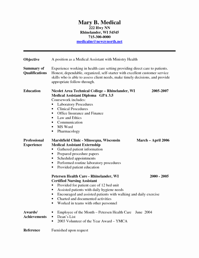 Medical assistant Resume Templates