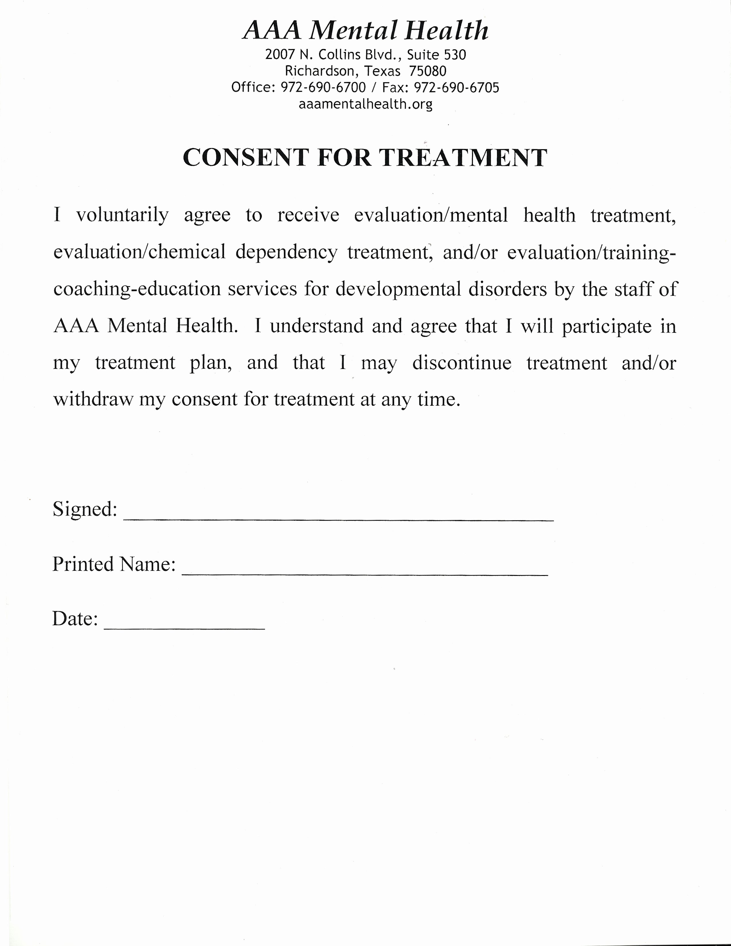 Medical Consent form for Adults – Templates Free Printable