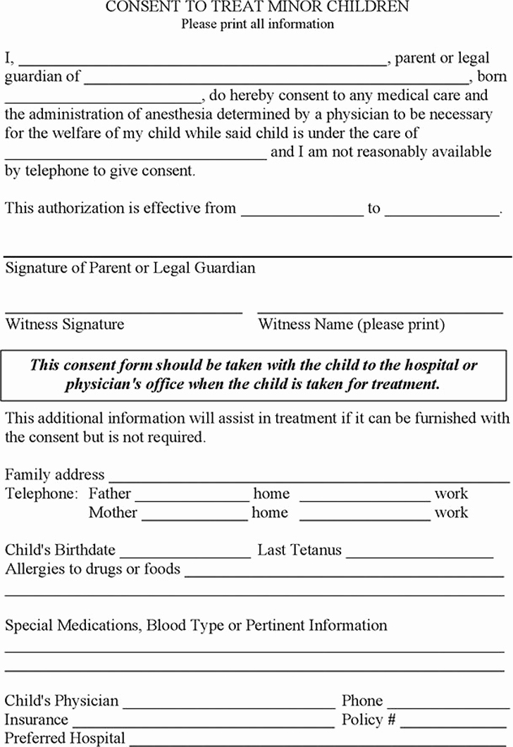 Medical Consent form – Templates Free Printable