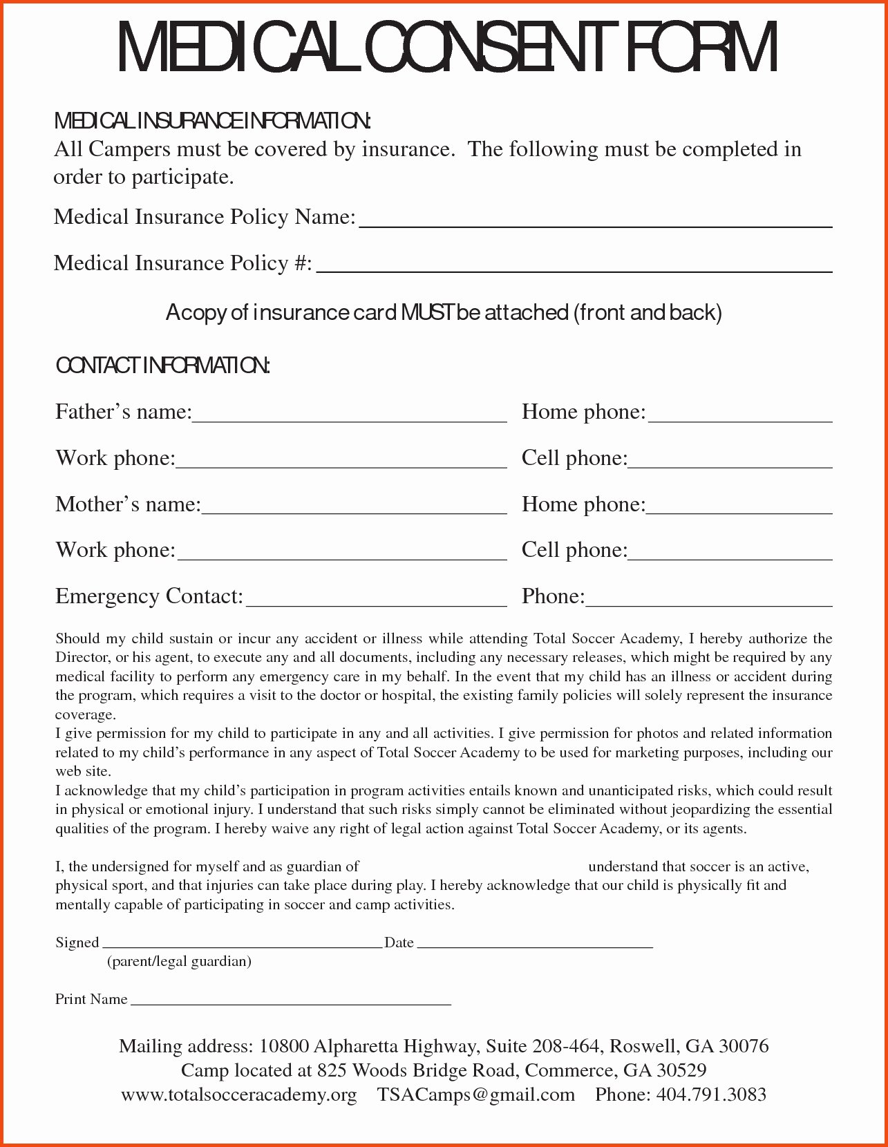 medical consent letter template