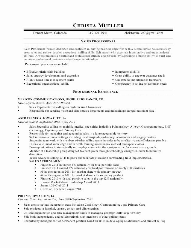 Medical Device Sales Resume Objective Examples