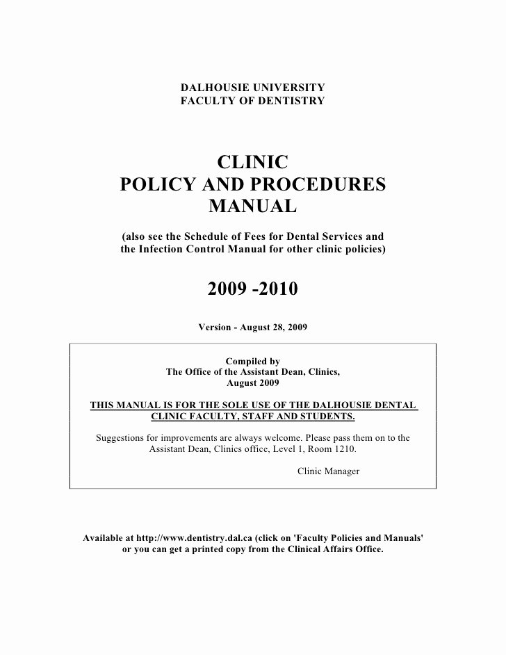 Medical Fice Policy and Procedure Manual Template