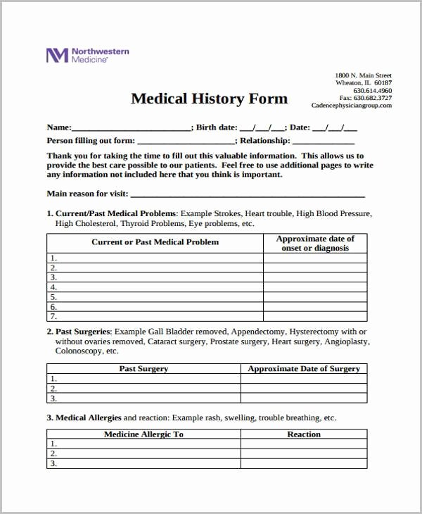 Medical form Templates