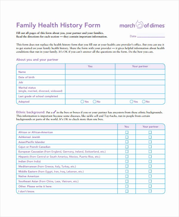 Medical History form 9 Free Pdf Documents Download