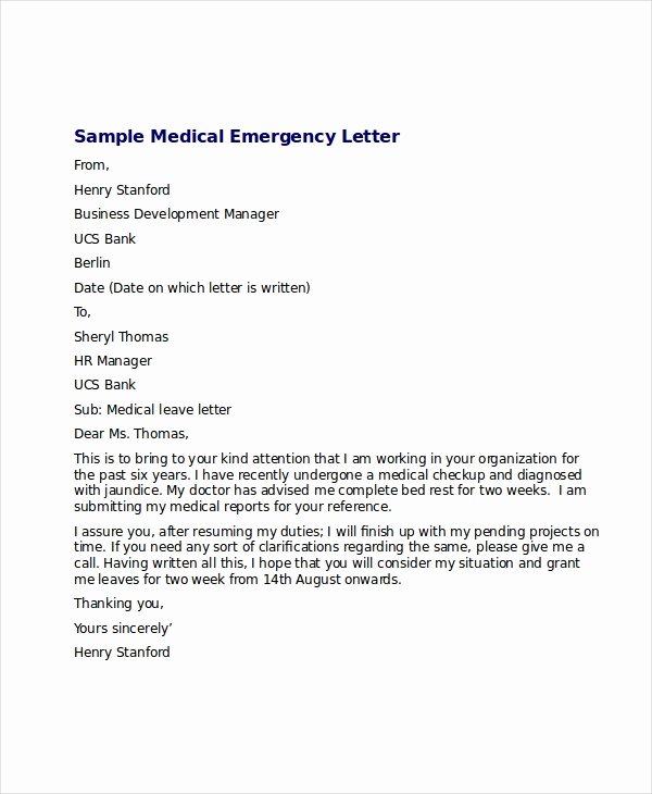 Medical Leave Letter 12 Free Word Excel Pdf Documents