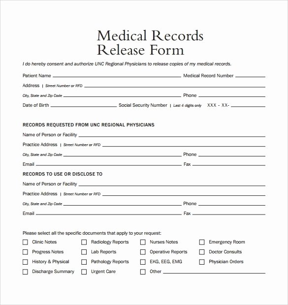 medical records request form template