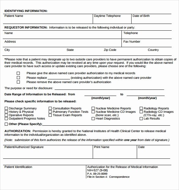 Medical Records Request form
