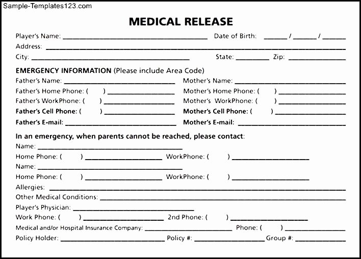 Medical Release form