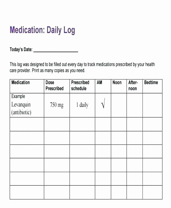 Medication Chart Template Excel Administration Record Best