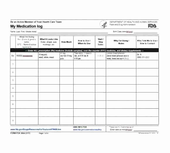 Medication Chart Template Excel Administration Record Best