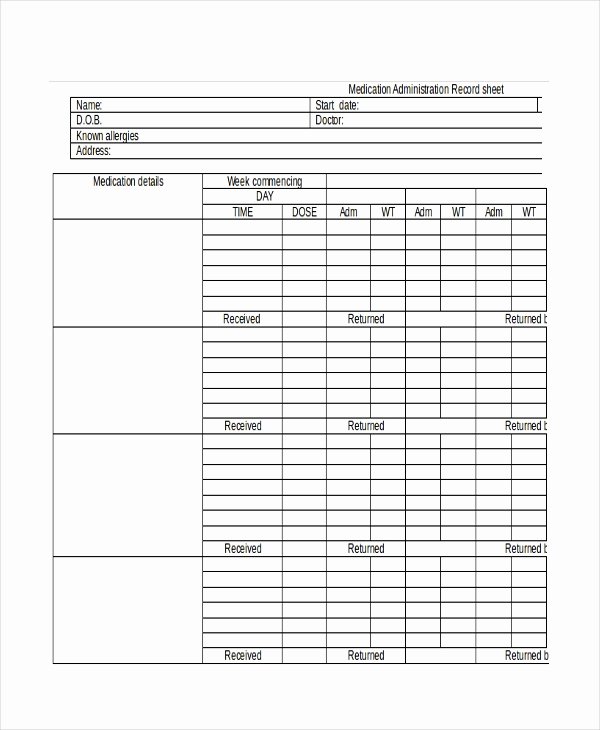 Medication Sheet Template 10 Free Word Excel Pdf