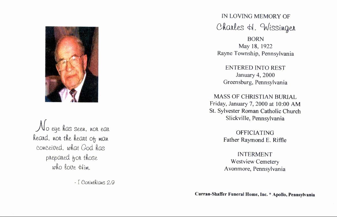 Memorial Cards for Funeral Template Free