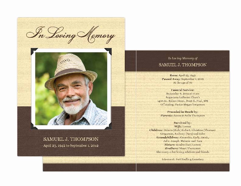 Memorial Cards Memorial Programs and Memorial Bookmarks