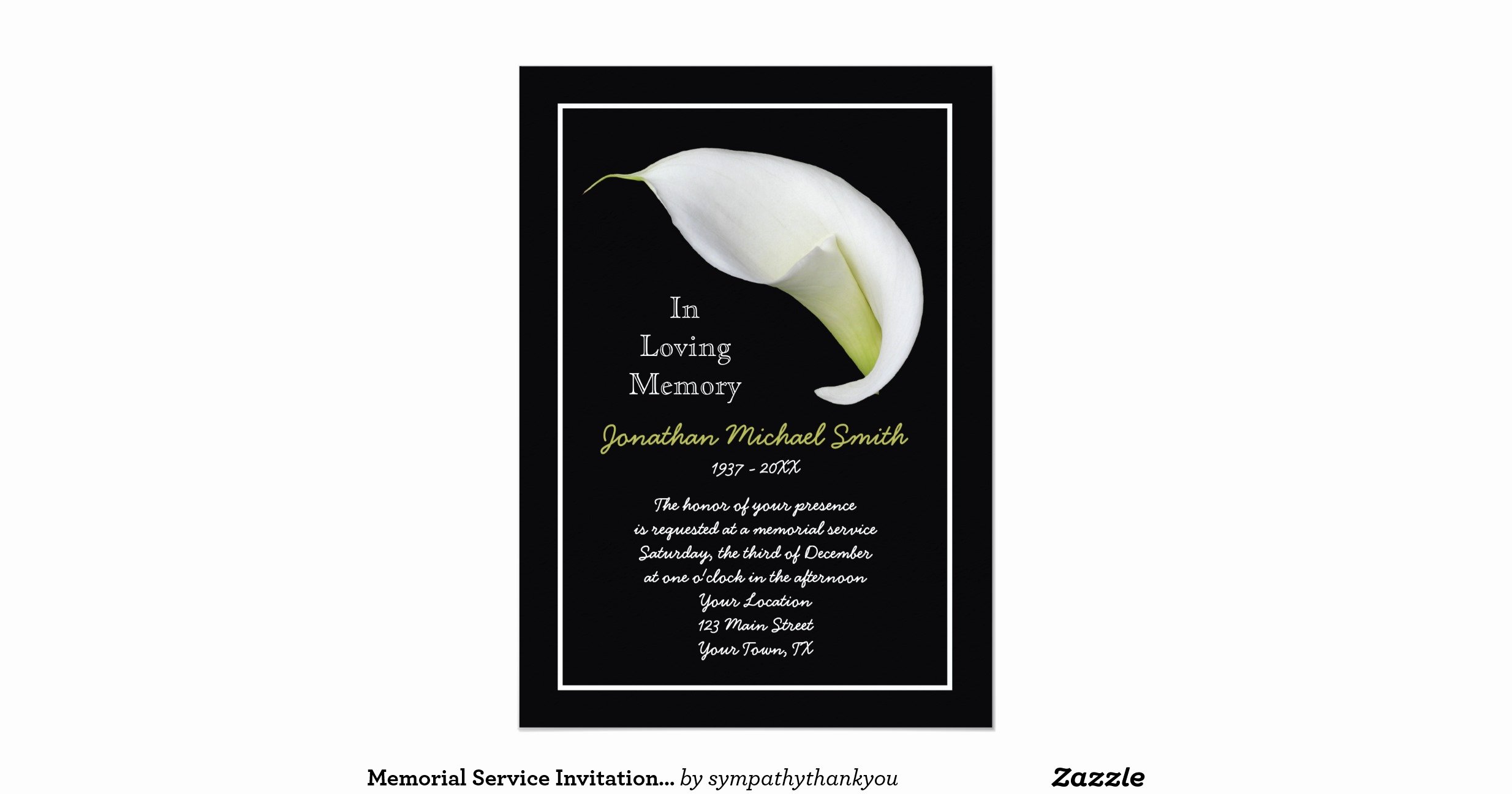 Memorial Service Invitation Announcement Template