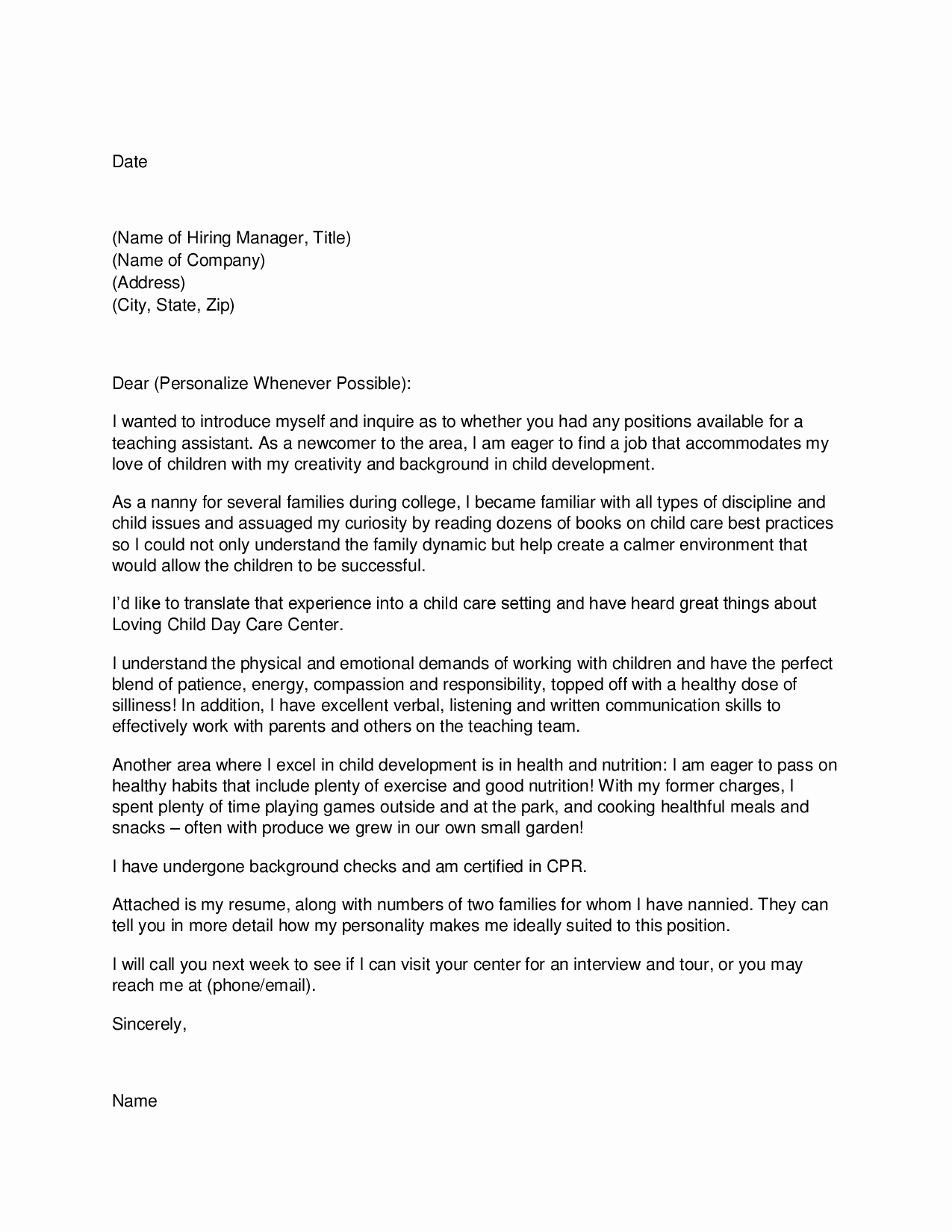 Mental Health Cover Letter Examples