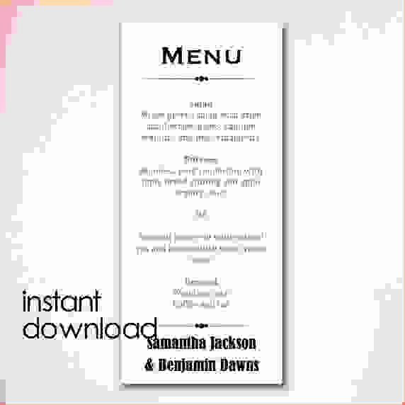 menu template word free