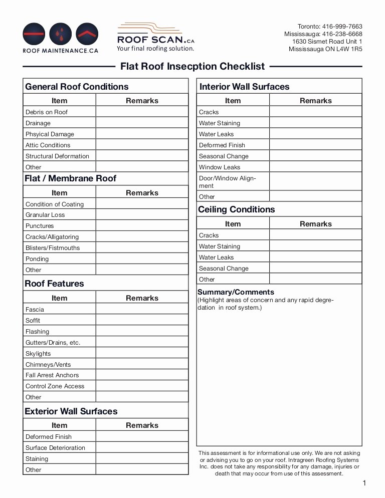 Mercial Roof Inspection Template Templates Resume
