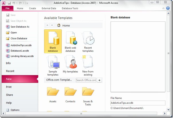 microsoft access 2010 database templates free download