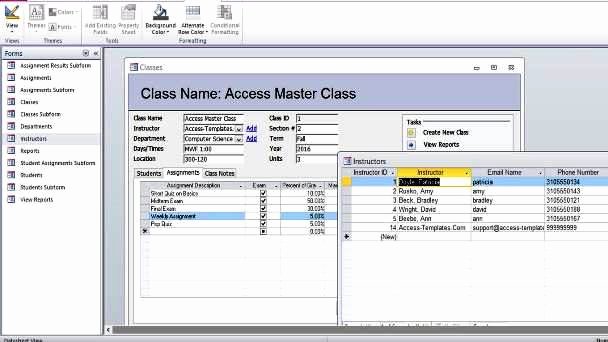 Microsoft Access Student Database Templates for Microsoft