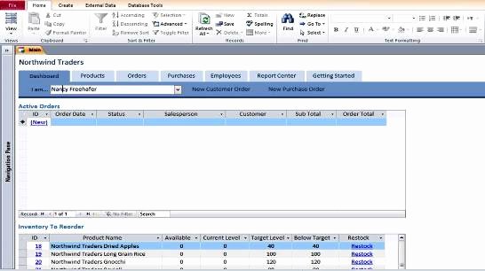 Microsoft Access Templates northwind Sales Database for