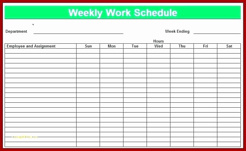 Microsoft Excel Weekly Work Schedule Template Free