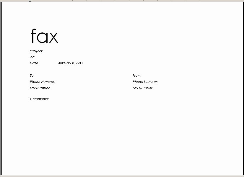 Microsoft Fax Cover Sheet