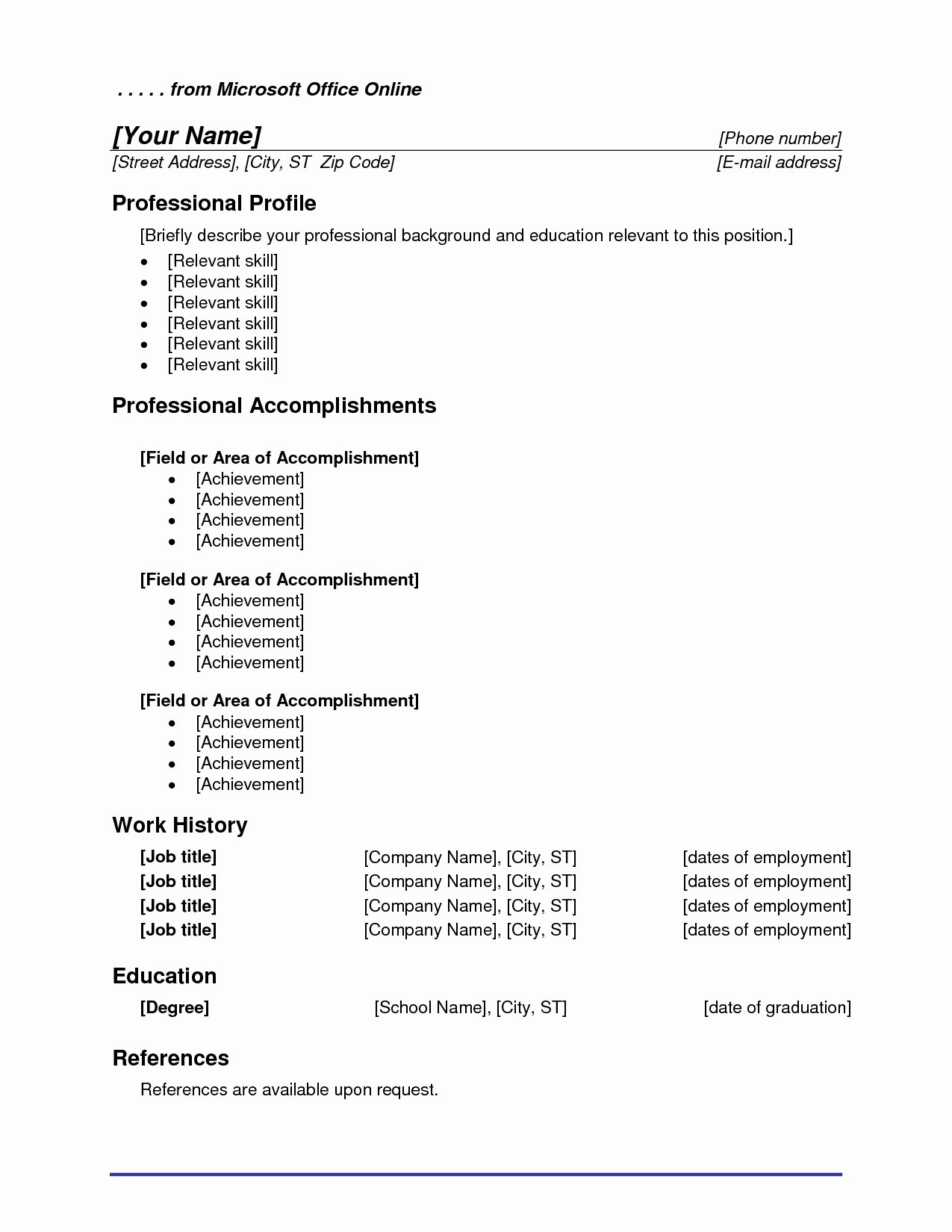 microsoft office resume templates