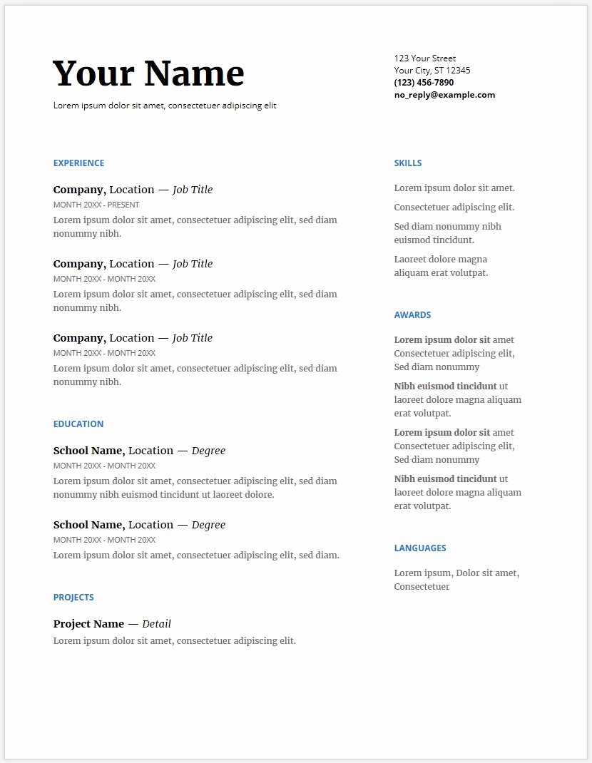 Microsoft Fice Templates Resume