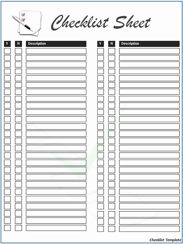 checklist template