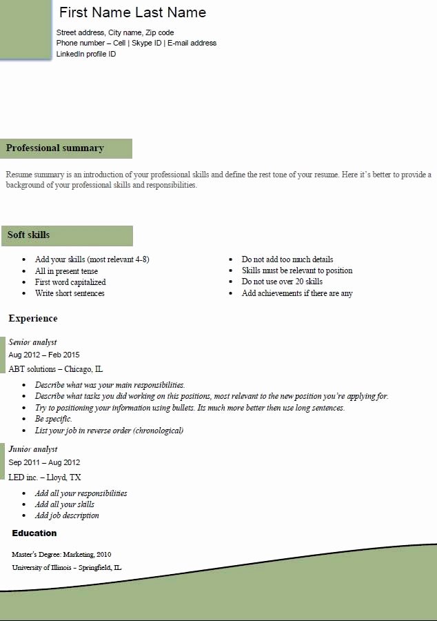 Microsoft Resume Templates 2016 Bpo Experience Resume