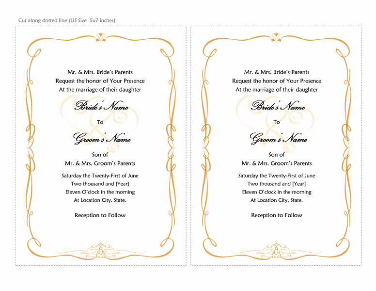 Microsoft Word 2013 Wedding Invitation Templates