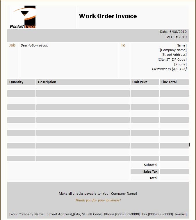 Microsoft Word Invoice Template 2010 Invoice Flyer