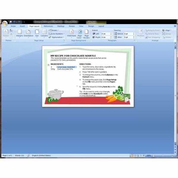 Microsoft Word Recipe Template Help Find and Download