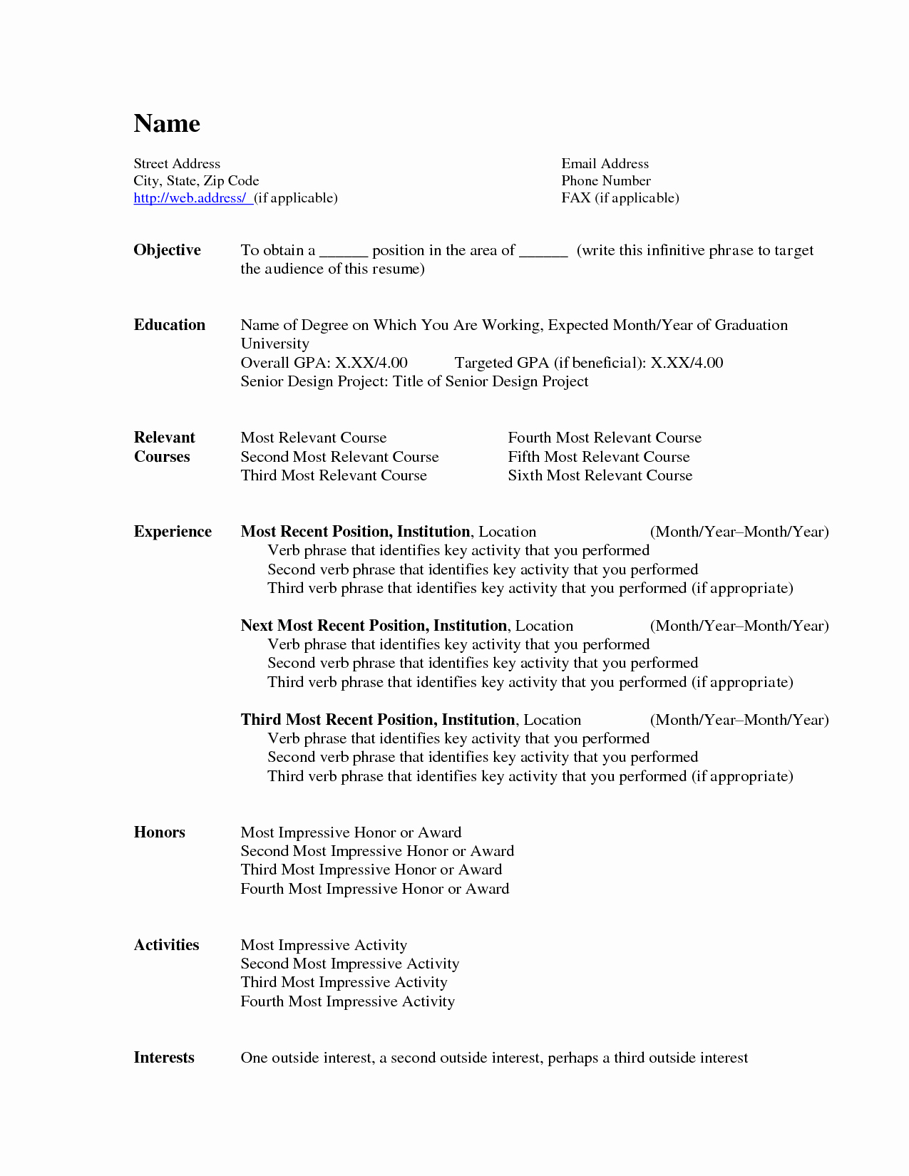 Microsoft Word Resume Template Resume Builder Resume