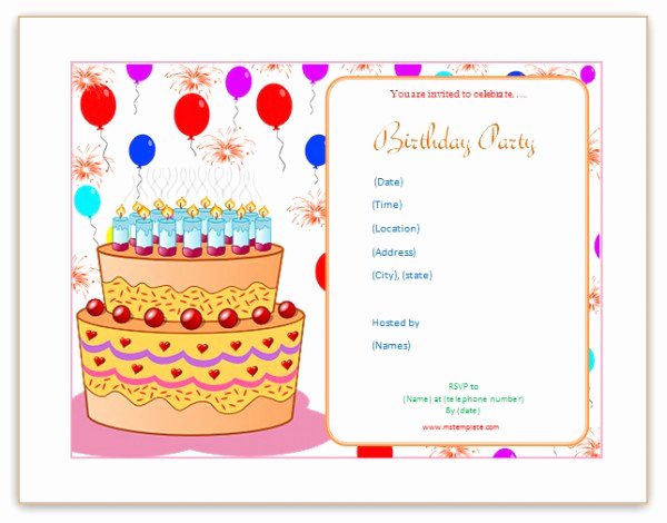 Microsoft Word Templates Birthday Invitation Templates