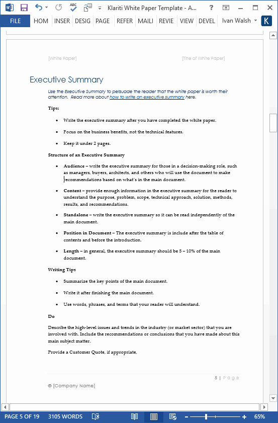 Microsoft Word White Paper Template White Papers Ms Word