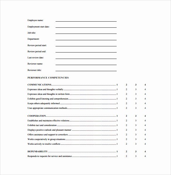 Mid Year Employee Review Template