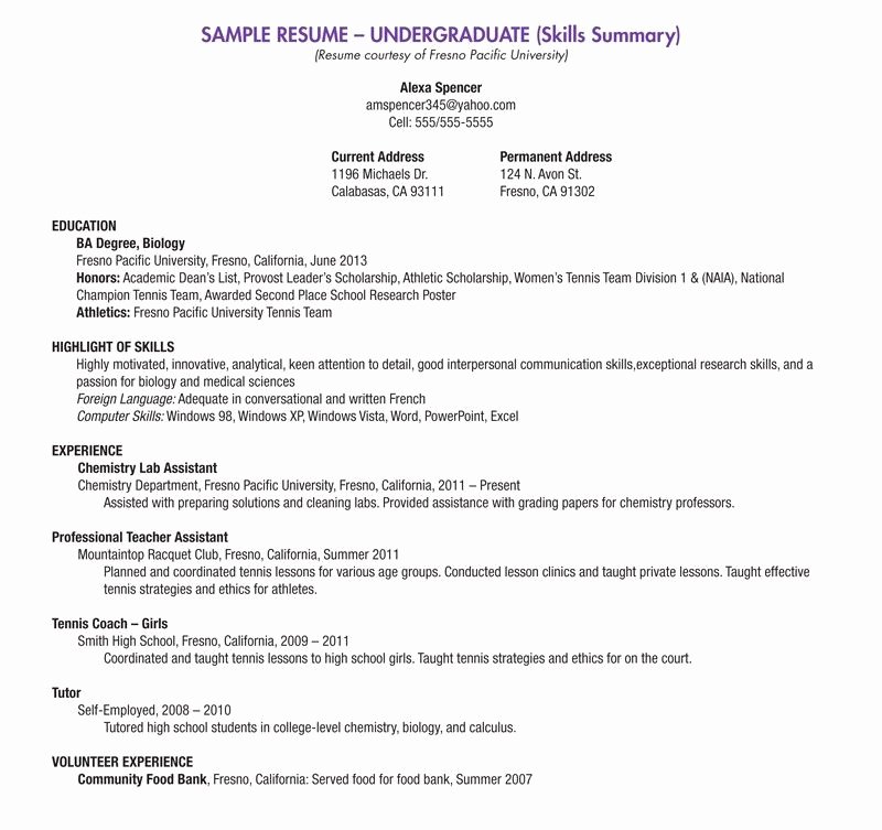 Middle School Student Resume Best Resume Collection