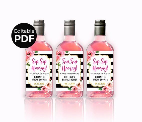 Mini Wine Bottle Labels Pdf Kate Bridal Shower Wine