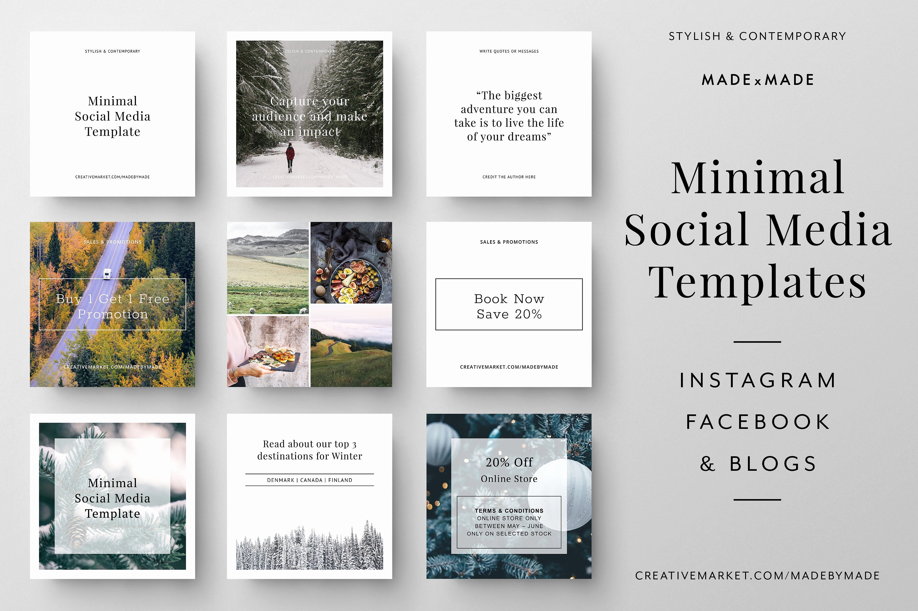 Minimal Social Media Templates