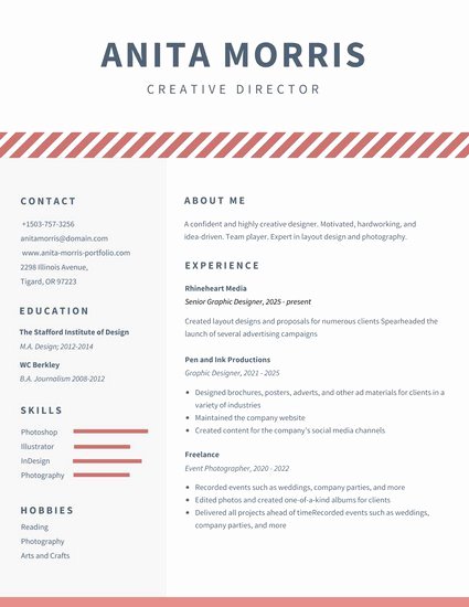 MABY7EHeVYU minimalist videographer resume