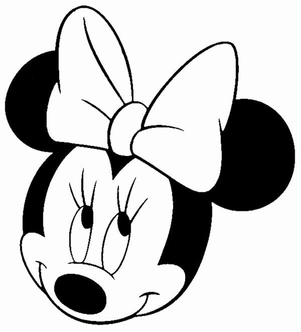 Minnie Mouse Face Coloring Pages Template