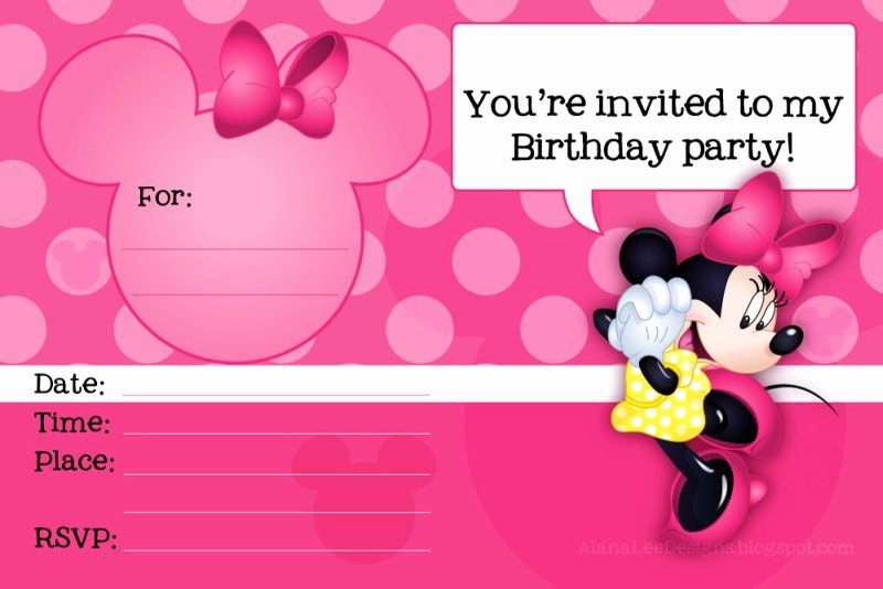 Minnie Mouse Free Printable Invitation Templates