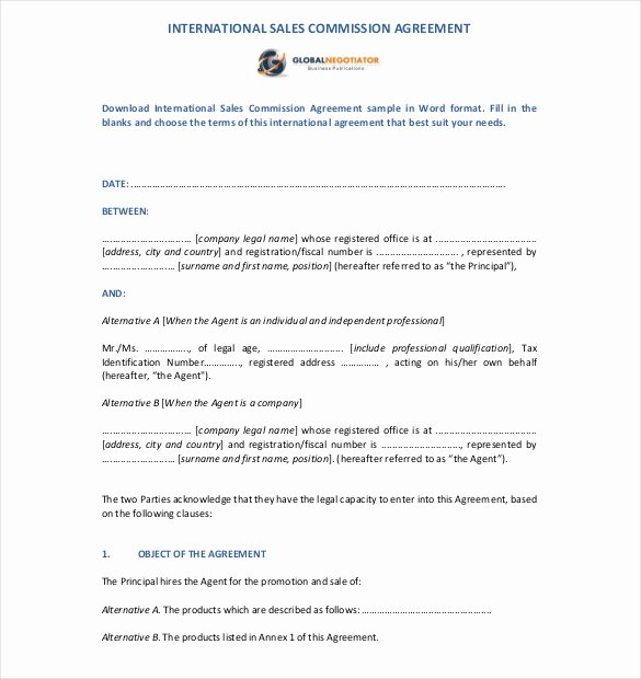 Mission Sales Agreement Template Free Download