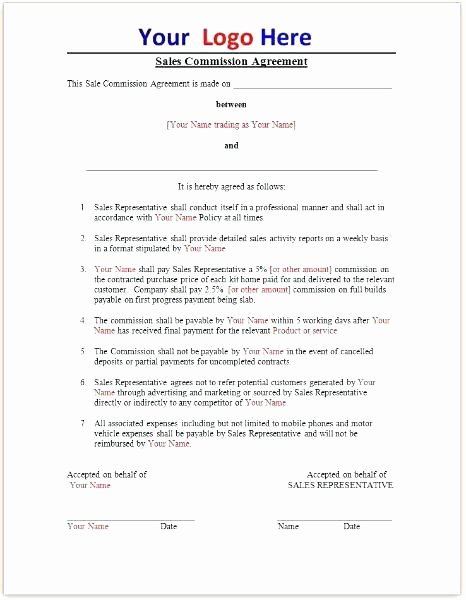 Mission Sales Agreement Template Free Elegant Employee