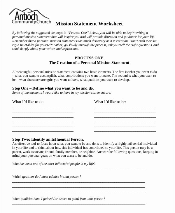 Mission Statement Template 8 Free Sample Example